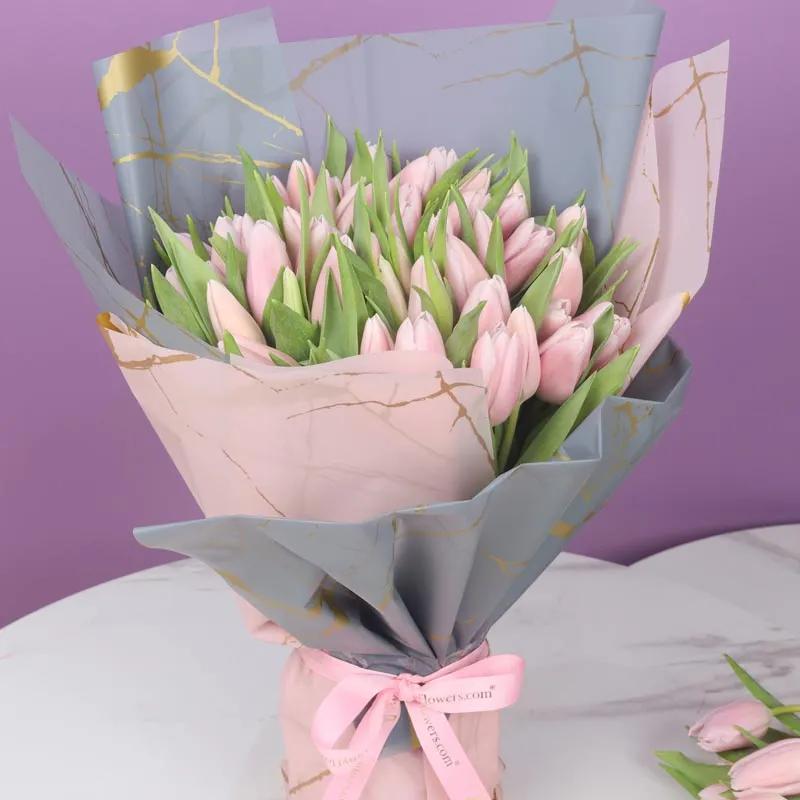 Pink Beauty 51 Tulips Bouquet thumbnail 2