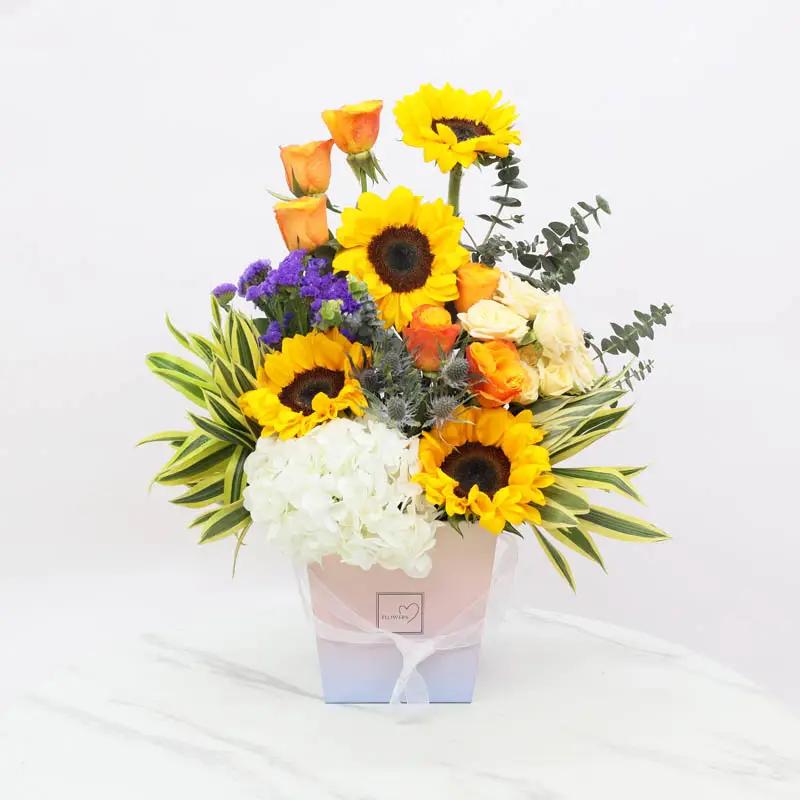 Happy Morning Flower Box - Flowers gift from Buy Any Flowers Dubai in Al Quoz Industrial Area 4, Dubai, UAE