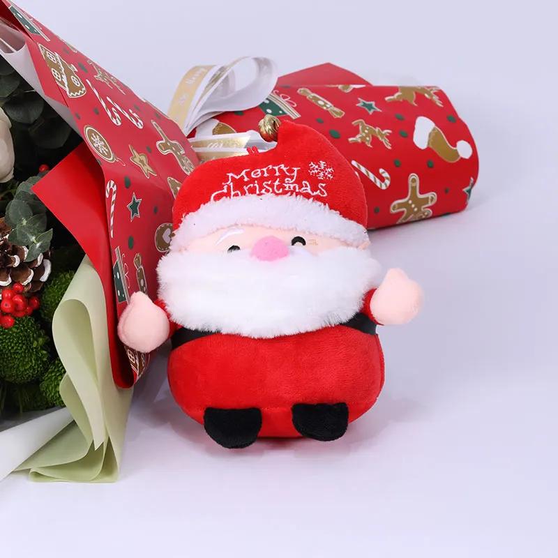 Christmas Wishes Flower Bouquet and Santa Soft toy thumbnail 3