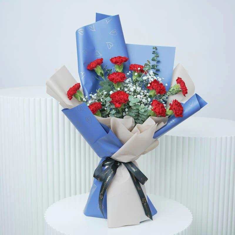 Love 11 Red Carnations Bouquet - Flowers gift from Buy Any Flowers Dubai in Al Quoz Industrial Area 4, Dubai, UAE