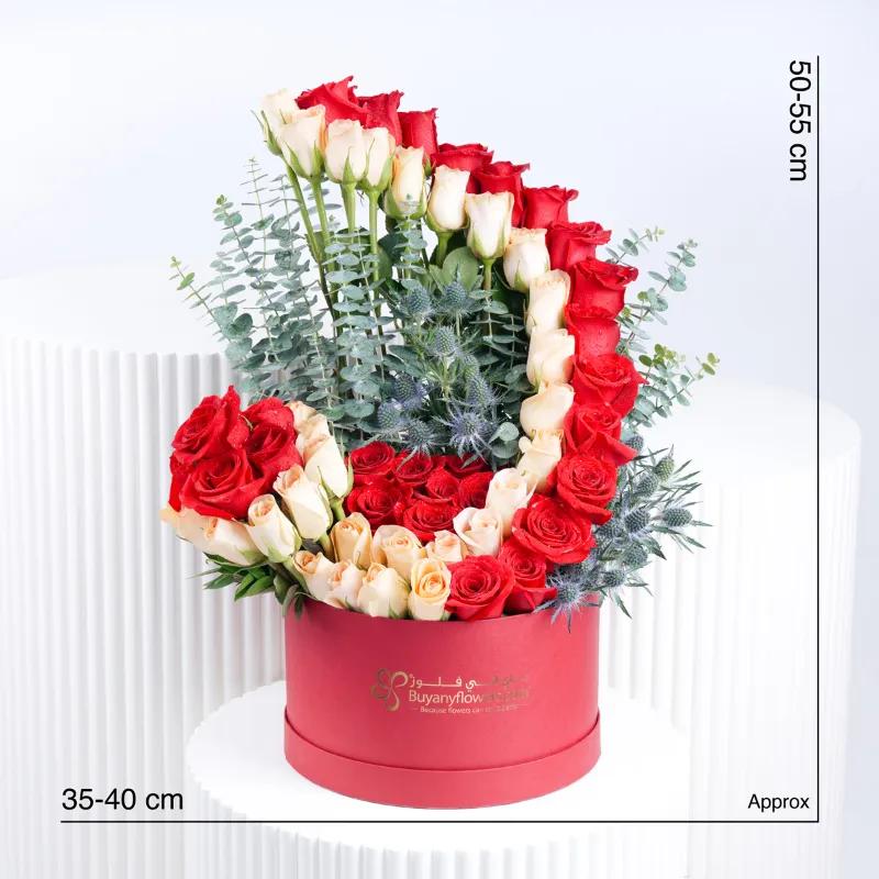 Velvet Blush 65 Roses in box - Flowers gift from Buy Any Flowers Dubai in Al Quoz Industrial Area 4, Dubai, UAE - image 3
