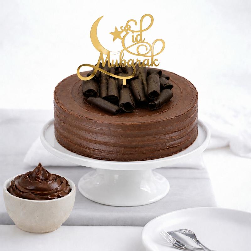 Eid Mubarak Chocolate Fudge Cake - Cakes gift from Buy Any Flowers Dubai in Al Quoz Industrial Area 4, Dubai, UAE
