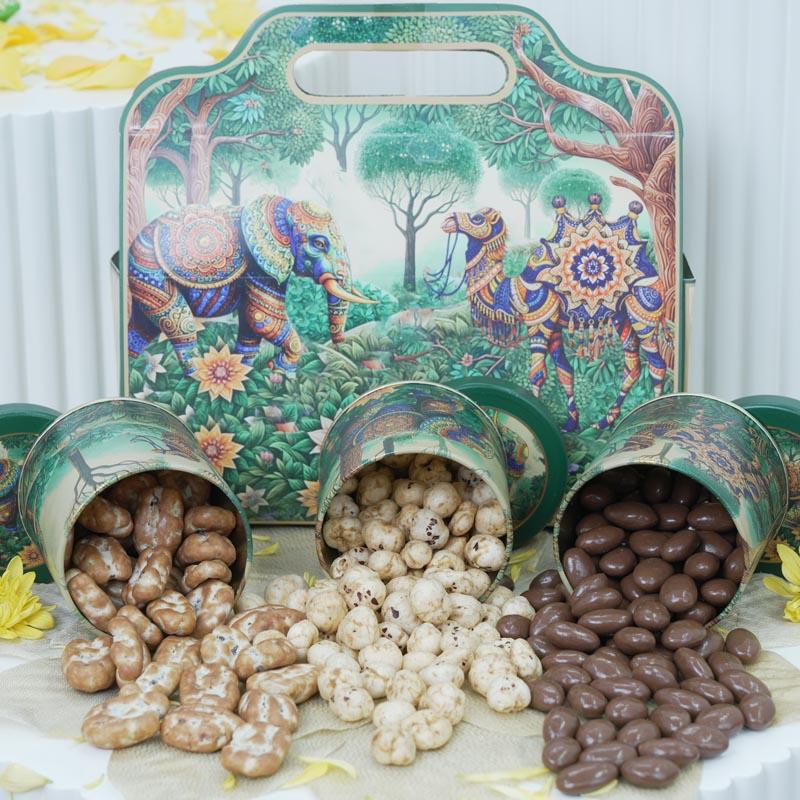 Luxury Elephant & Camel Design Tin with Assorted Treats thumbnail 2
