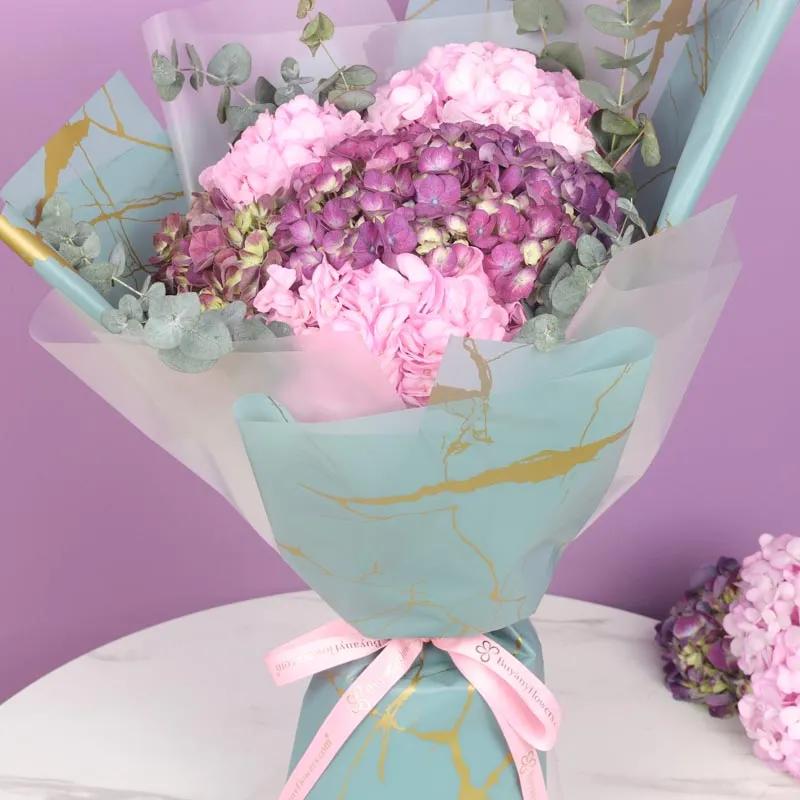 5 Pink and Purple Hydrangea Bouquet - Flowers gift from Buy Any Flowers Dubai in Al Quoz Industrial Area 4, Dubai, UAE - image 2