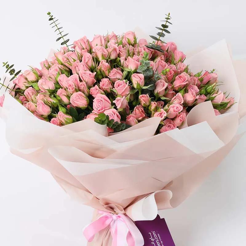 Raw Beauty 51 Pink Baby Roses Bouquet - Flowers gift from Buy Any Flowers Dubai in Al Quoz Industrial Area 4, Dubai, UAE - image 2