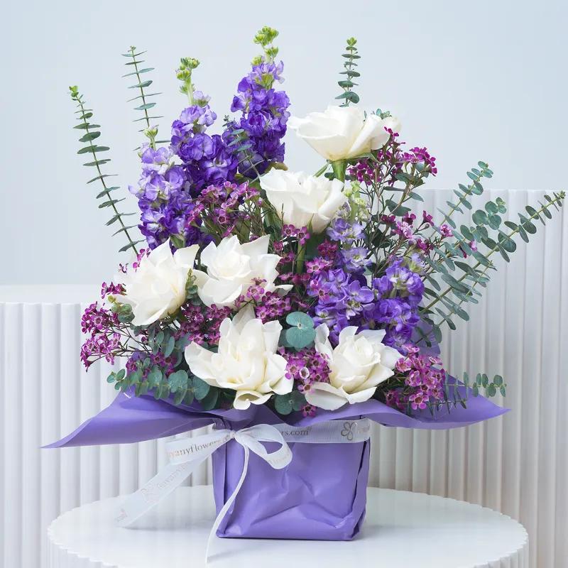 Purple Bloom Vase - Flowers gift from Buy Any Flowers Dubai in Al Quoz Industrial Area 4, Dubai, UAE