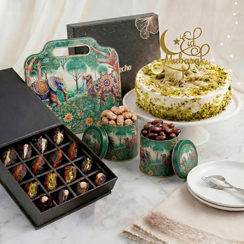 Halawa Eid Cake, Premium Dates & Dry Fruits Hamper - Gifts gift from Buy Any Flowers Dubai in Al Quoz Industrial Area 4, Dubai, UAE