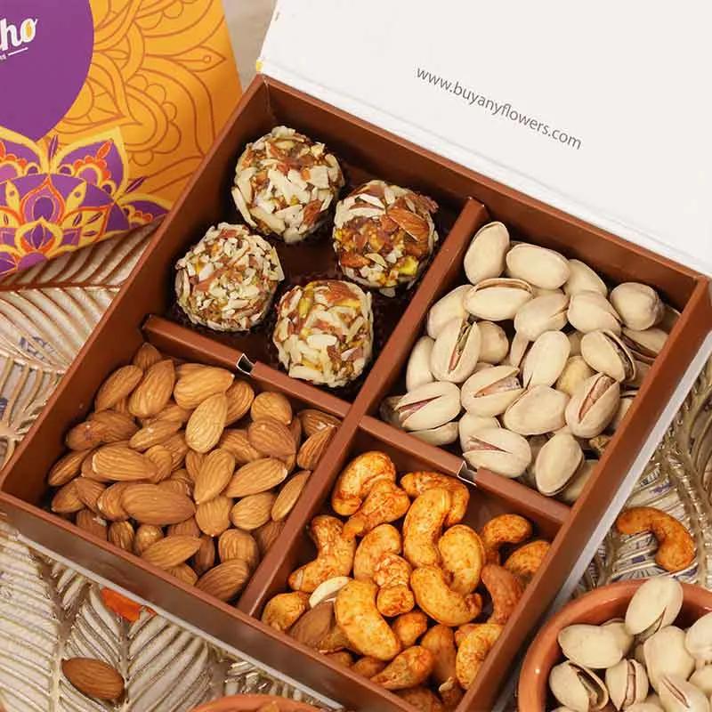 Diwali Sweets and Nuts Gift Box thumbnail 2