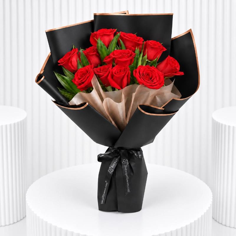 Beauty 11 Red Roses Bouquet - Flowers gift from Buy Any Flowers Dubai in Al Quoz Industrial Area 4, Dubai, UAE