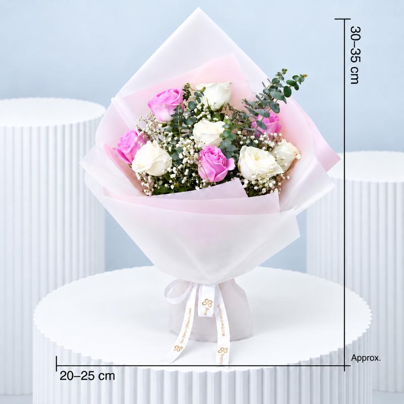 Pastel Grace 9 Roses Bouquet - Flowers gift from Buy Any Flowers Dubai in Al Quoz Industrial Area 4, Dubai, UAE - image 4