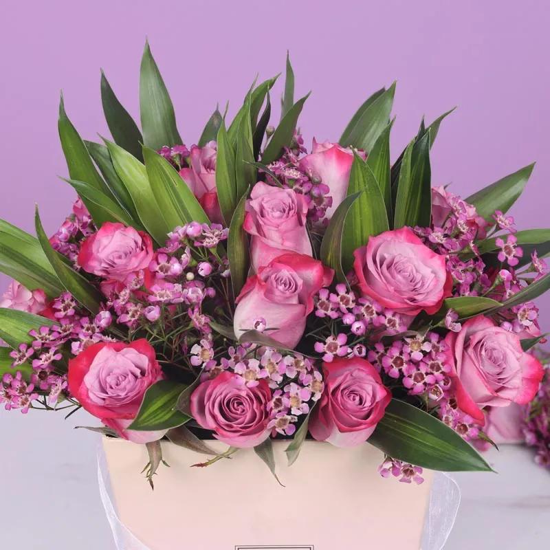 Darling 21 Purple Roses Arrangement thumbnail 3