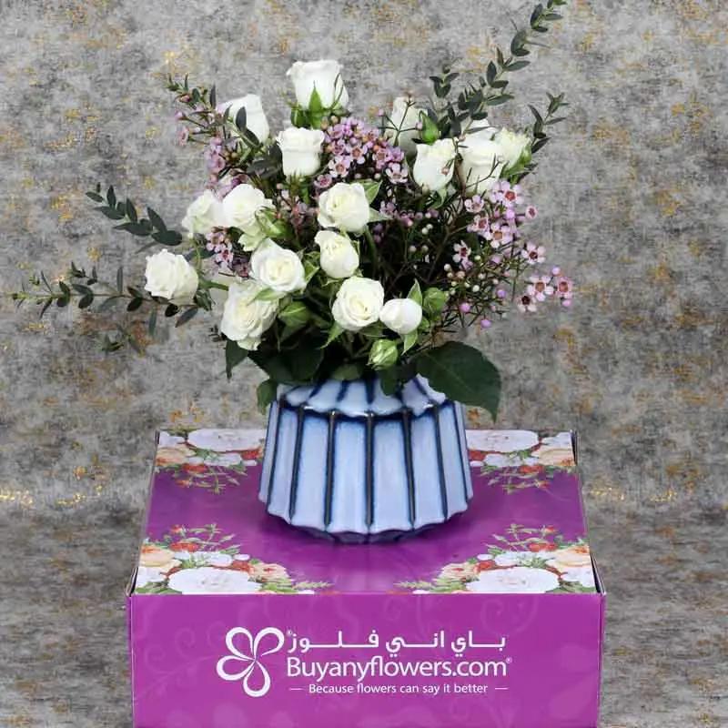 Delicate White Spray Rose Arrangement - Flowers gift from Buy Any Flowers Dubai in Al Quoz Industrial Area 4, Dubai, UAE - image 4