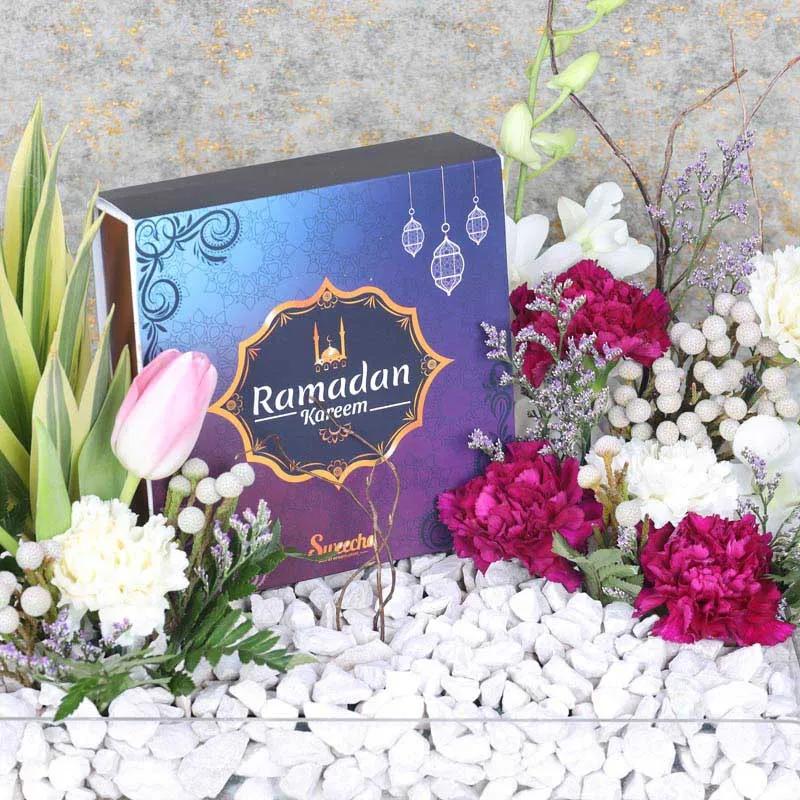 Ramadan Flower Chocolate Tray Blue thumbnail 2