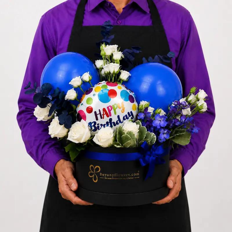 Birthday Balloon and Flower Box - Balloons gift from Buy Any Flowers Dubai in Al Quoz Industrial Area 4, Dubai, UAE - image 3