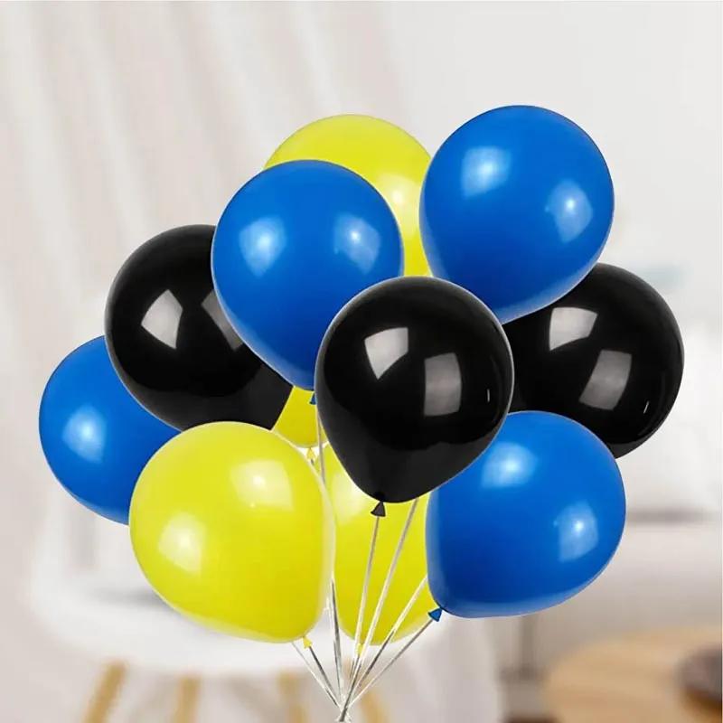 Blue Black N Yellow Helium Balloons 12 Pcs in Dubai