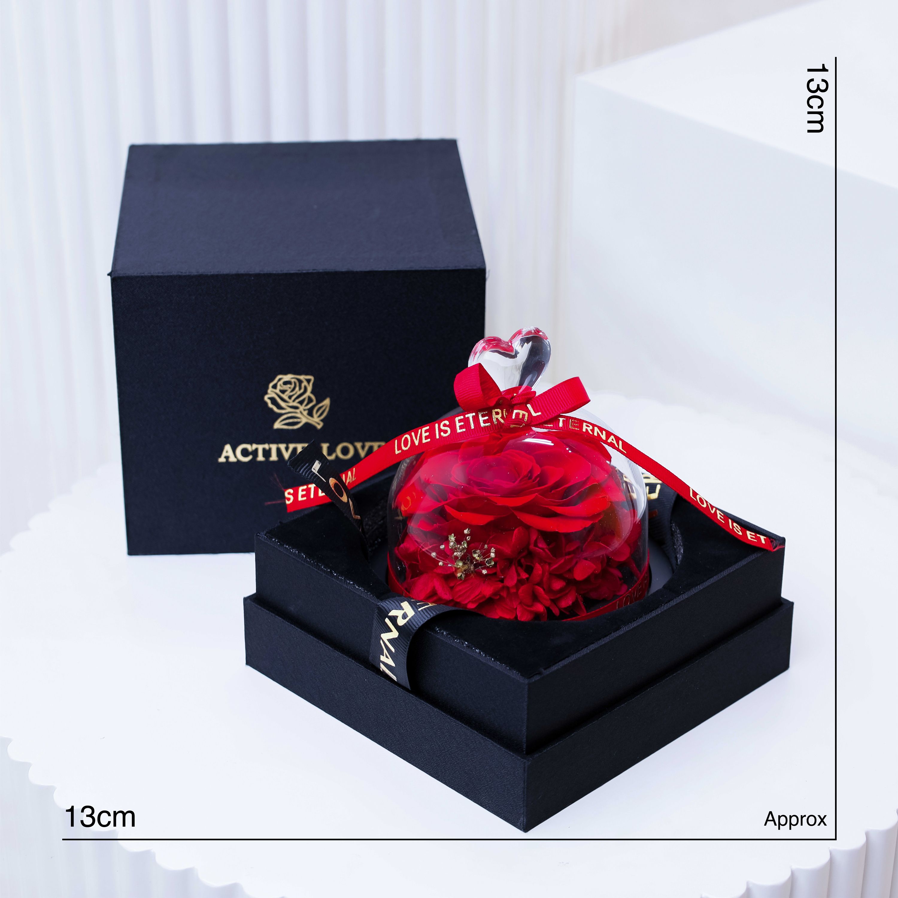 Designer Red Preserved Rose with Box thumbnail 4