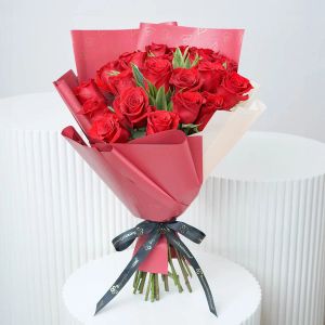 Beauty 21 Red Roses Bouquet 1