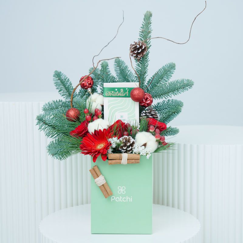 Holiday Wishes Flower Patchi Arrangement 1
