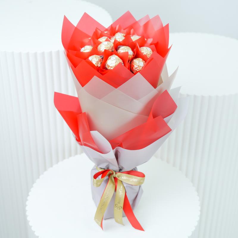Love 16 Pcs Ferrero Rocher Bouquet - Chocolates gift from Buy Any Flowers Dubai in Al Quoz Industrial Area 4, Dubai, UAE