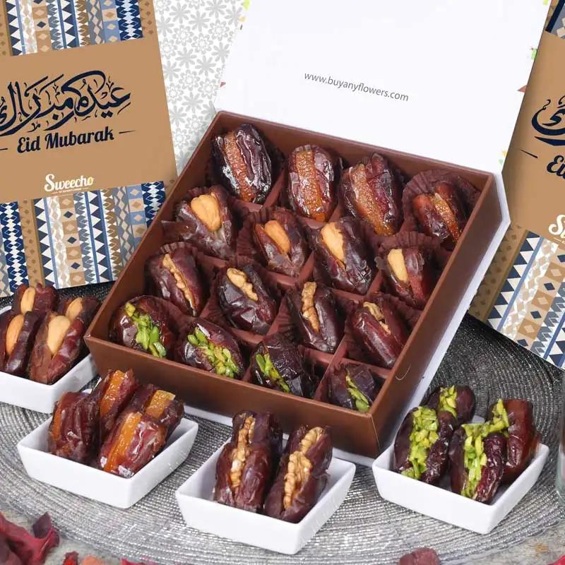 Eid Stuffed Dates By Sweecho 16 Pcs Blue - Chocolates gift from Buy Any Flowers Dubai in Al Quoz Industrial Area 4, Dubai, UAE - image 2