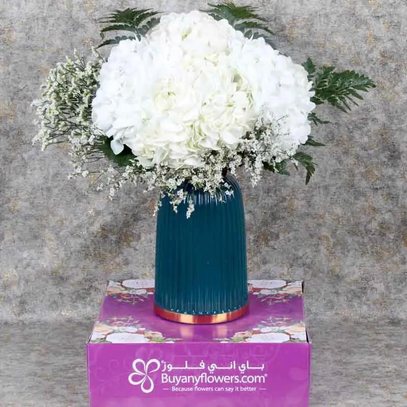 Elegant White Hydrangea Arrangement - Flowers gift from Buy Any Flowers Dubai in Al Quoz Industrial Area 4, Dubai, UAE - image 4