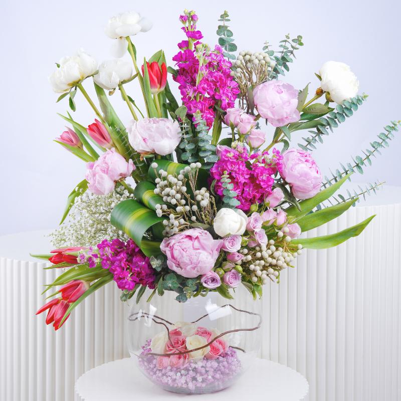 Peony Blush Symphony - Flowers gift from Buy Any Flowers Dubai in Al Quoz Industrial Area 4, Dubai, UAE