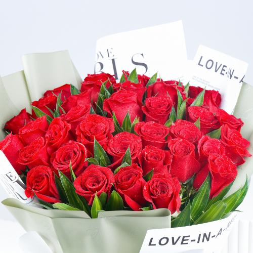 Soul 35 Red Roses Bouquet - Flowers gift from Buy Any Flowers Dubai in Al Quoz Industrial Area 4, Dubai, UAE - image 3