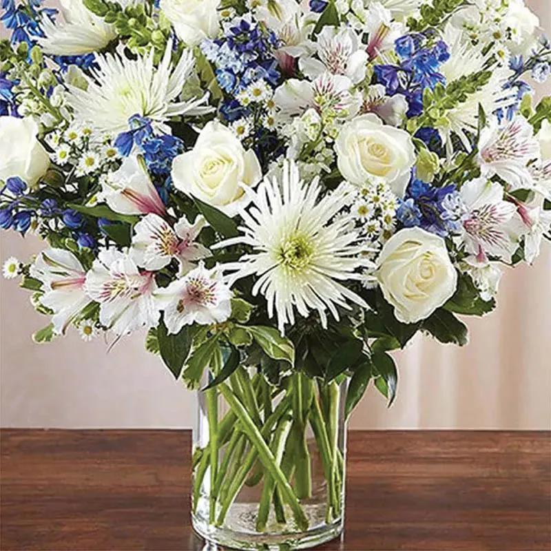 Joyful Blue and White Flowers Vase - Flowers gift from Buy Any Flowers Dubai in Al Quoz Industrial Area 4, Dubai, UAE - image 3