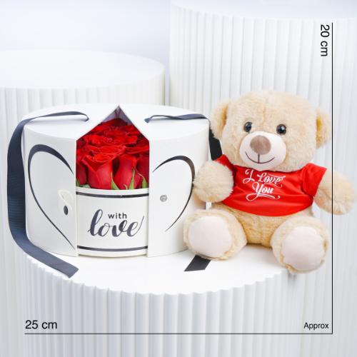 Love Surprise White Box and I Love You Teddy - Gift Sets gift from Buy Any Flowers Dubai in Al Quoz Industrial Area 4, Dubai, UAE - image 3