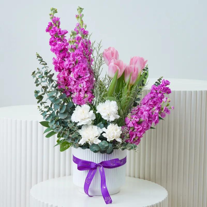 Pastel Bloom Ceramic Arrangement - Flowers gift from Buy Any Flowers Dubai in Al Quoz Industrial Area 4, Dubai, UAE