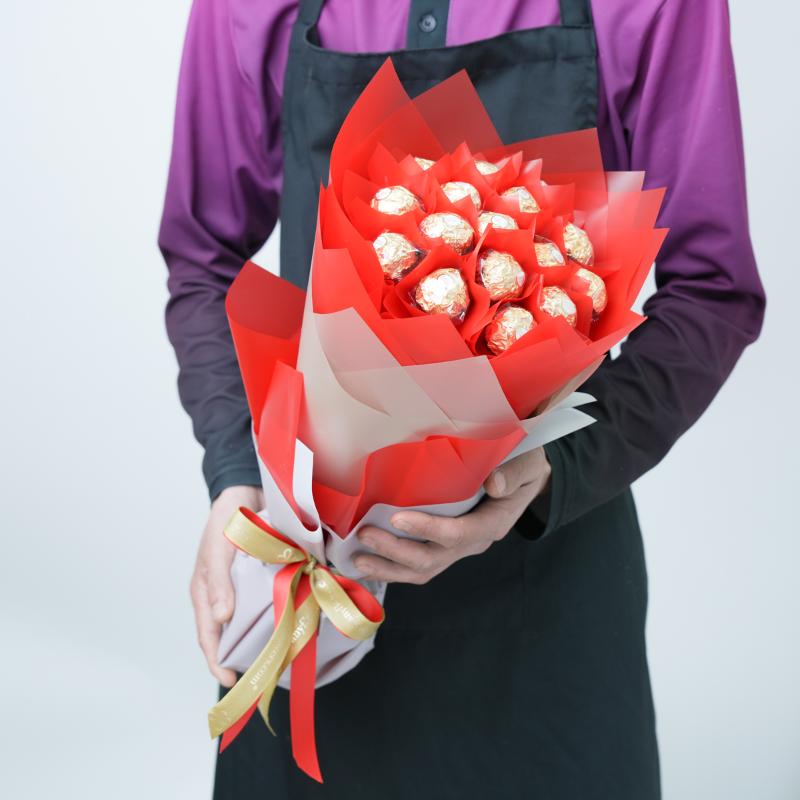 Love 16 Pcs Ferrero Rocher Bouquet - Chocolates gift from Buy Any Flowers Dubai in Al Quoz Industrial Area 4, Dubai, UAE - image 2