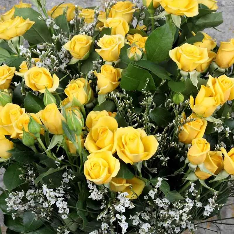 Sunny 11 Yellow Baby Roses Arrangement thumbnail 3