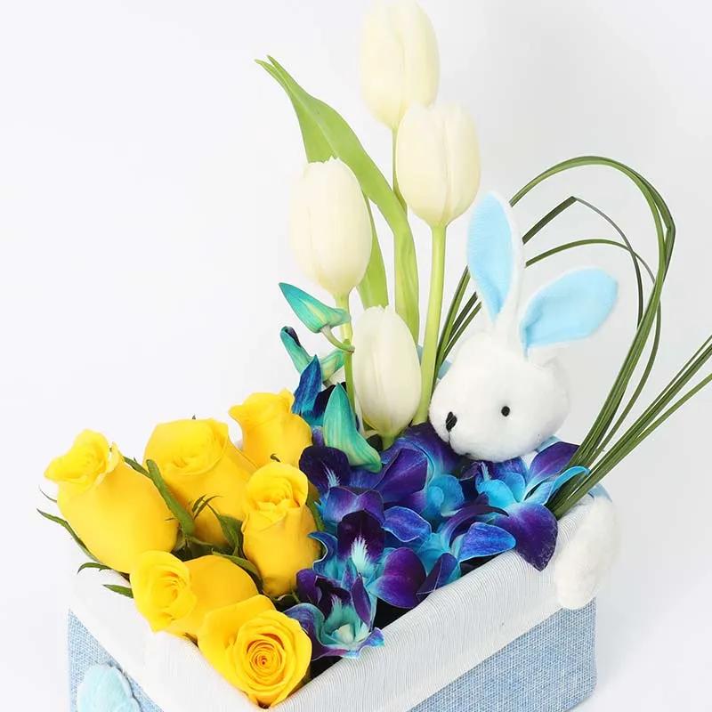 Floral Bunny Box Blue thumbnail 3