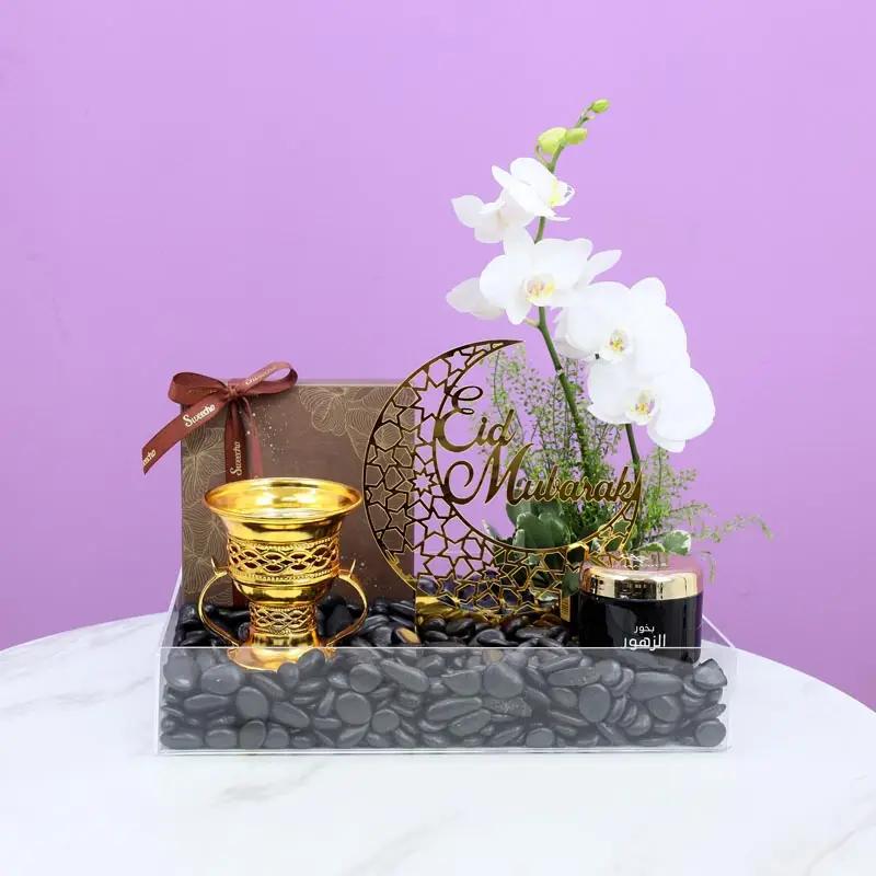 Eid Dates and Bakhoor Floral Hamper Black in Dubai