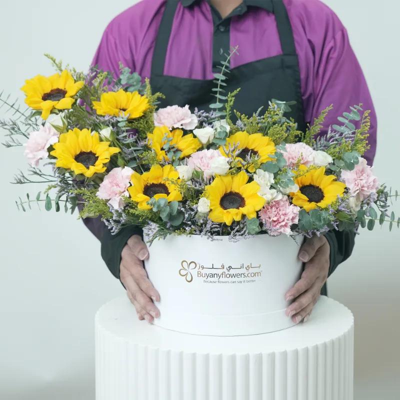 Morning Sunflower Flower Box - Flowers gift from Buy Any Flowers Dubai in Al Quoz Industrial Area 4, Dubai, UAE - image 2