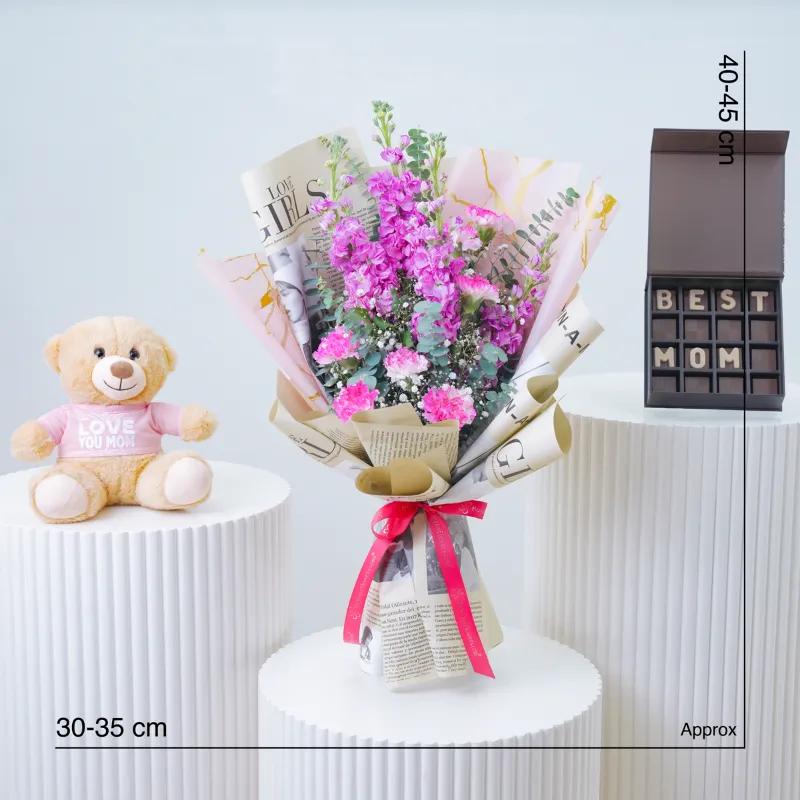 Blushing Pink Bouquet Trio - Gift Sets gift from Buy Any Flowers Dubai in Al Quoz Industrial Area 4, Dubai, UAE - image 4