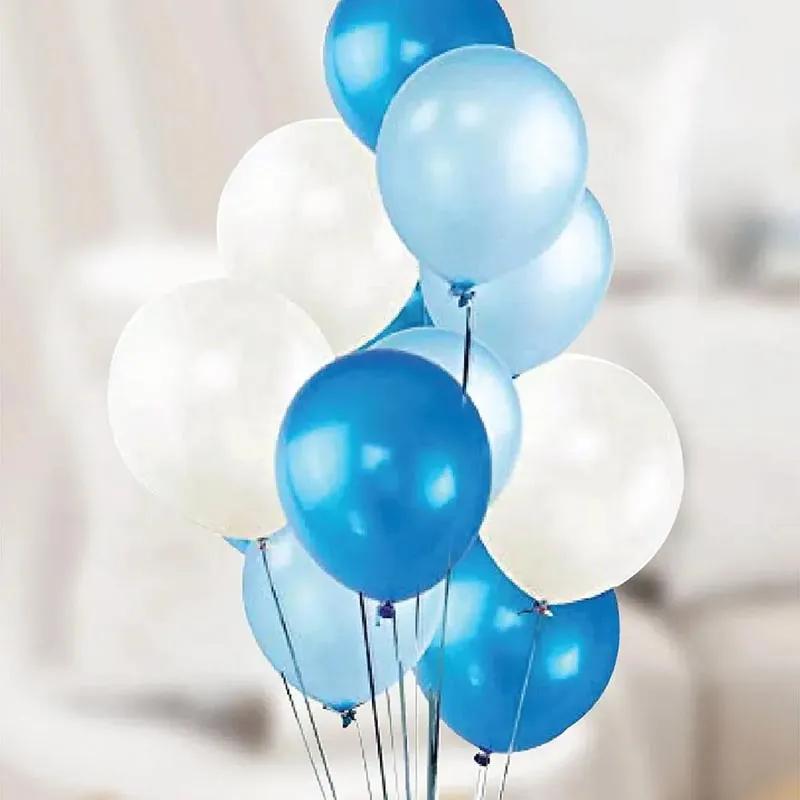 Blue White N Sky Blue Helium Balloons 12 Pcs thumbnail 2
