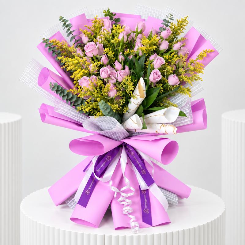 Lavender Blush Rose Bouquet - Flowers gift from Buy Any Flowers Dubai in Al Quoz Industrial Area 4, Dubai, UAE
