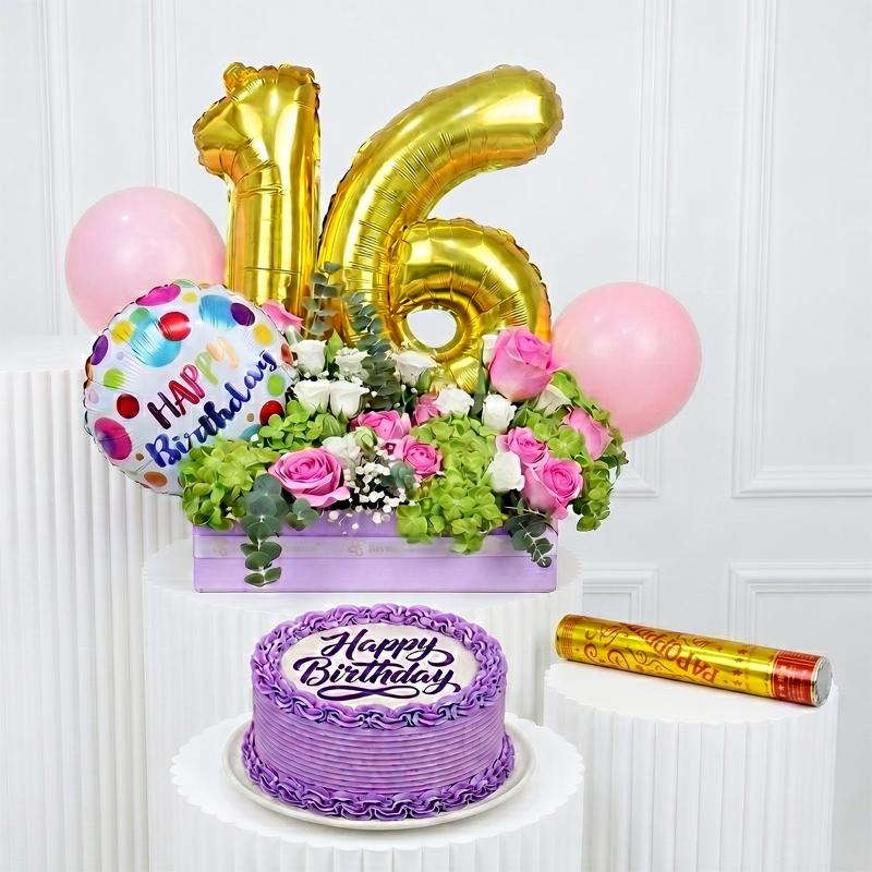 Customize Birthday Charm Flower Gift Bundle - Gift Sets gift from Buy Any Flowers Dubai in Al Quoz Industrial Area 4, Dubai, UAE