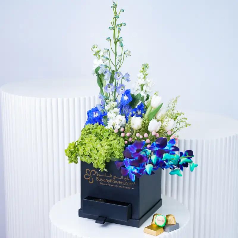 Oceanic Elegance Drawer Box With Teddy - Gift Sets gift from Buy Any Flowers Dubai in Al Quoz Industrial Area 4, Dubai, UAE - image 2