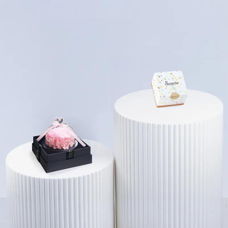 Designer Pink Preserved Rose and Chocolates in Dubai