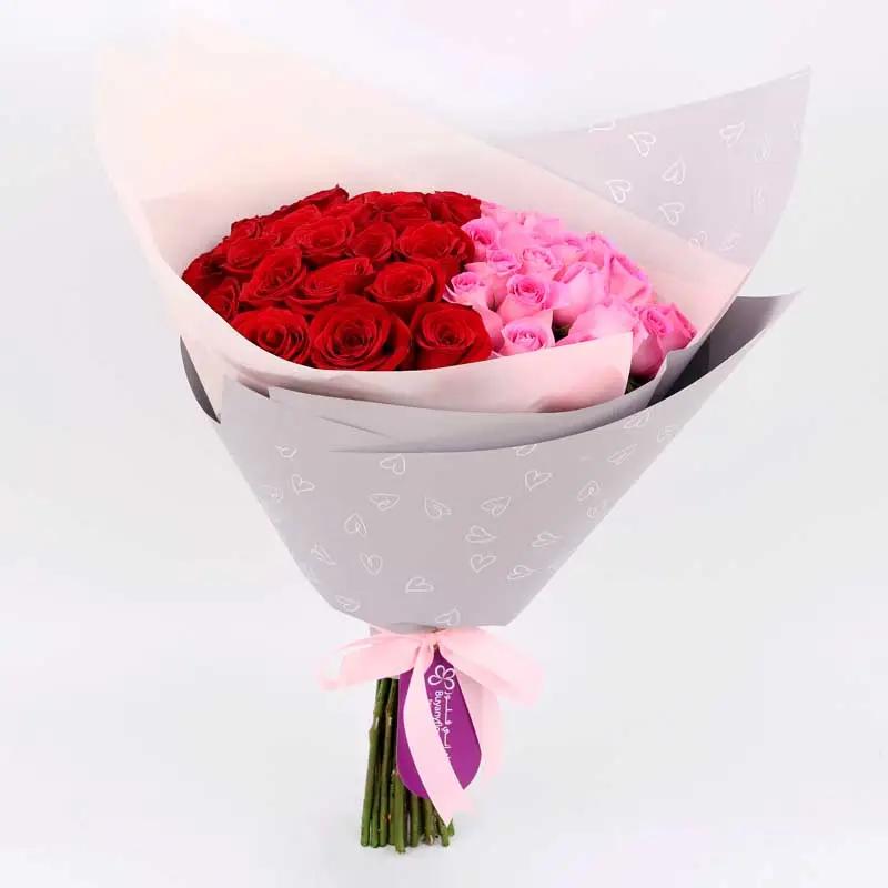 Cute Love 51 Roses Bouquet and I Love You Teddy thumbnail 2