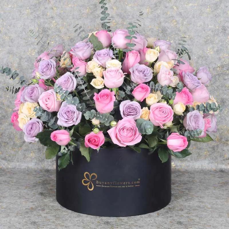 Pastel Beauty 85 Flower Box - Flowers gift from Buy Any Flowers Dubai in Al Quoz Industrial Area 4, Dubai, UAE