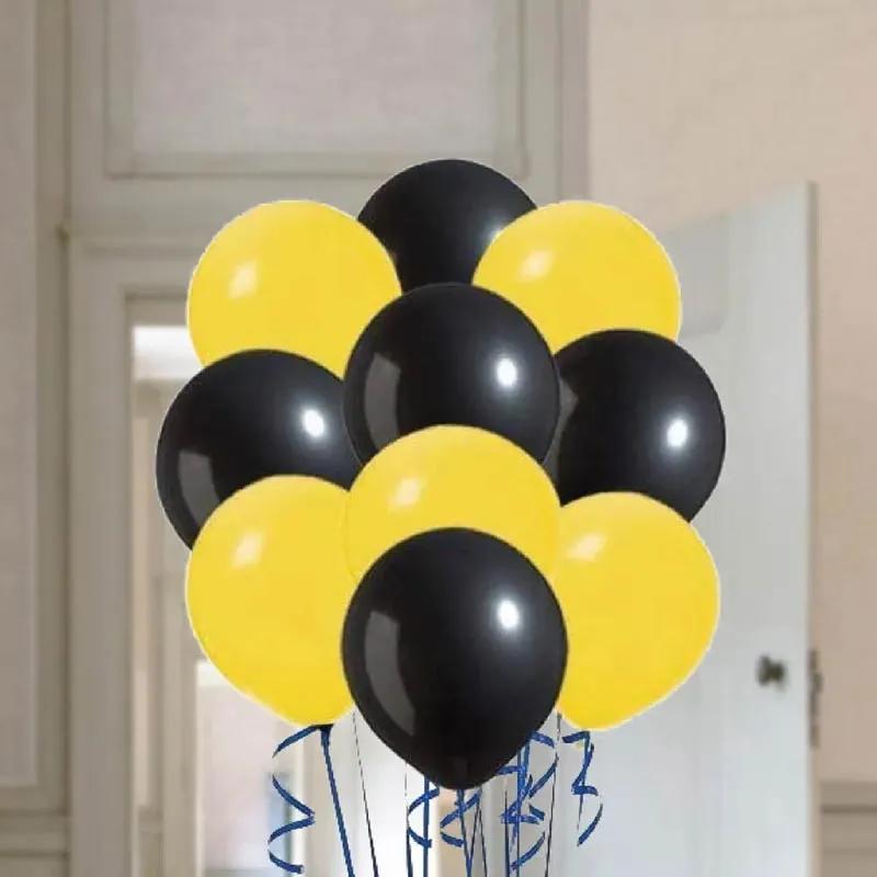 Yellow N Black Helium Balloons 10 Pcs - Gifts gift from Buy Any Flowers Dubai in Al Quoz Industrial Area 4, Dubai, UAE