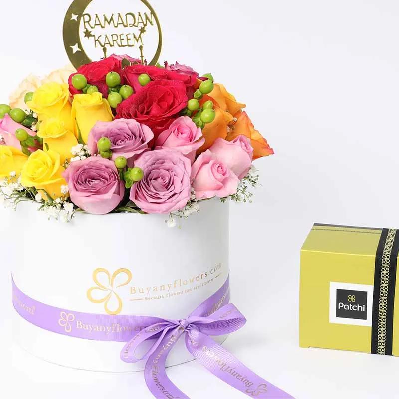 Vibrant Ramadan 21 Roses and Patchi Chocolates thumbnail 3