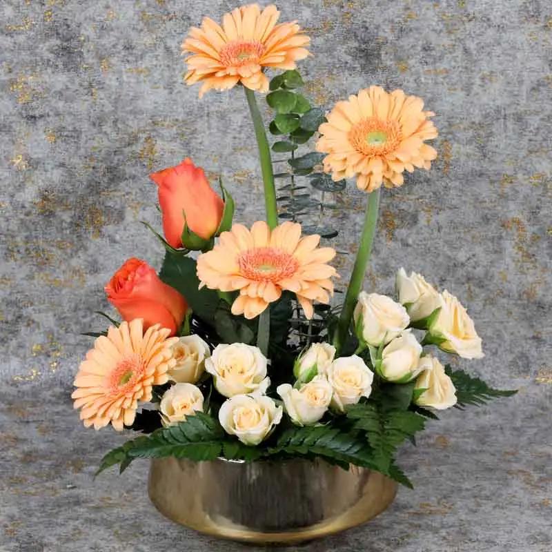 Peachy Garden Flower Arrangement - Flowers gift from Buy Any Flowers Dubai in Al Quoz Industrial Area 4, Dubai, UAE
