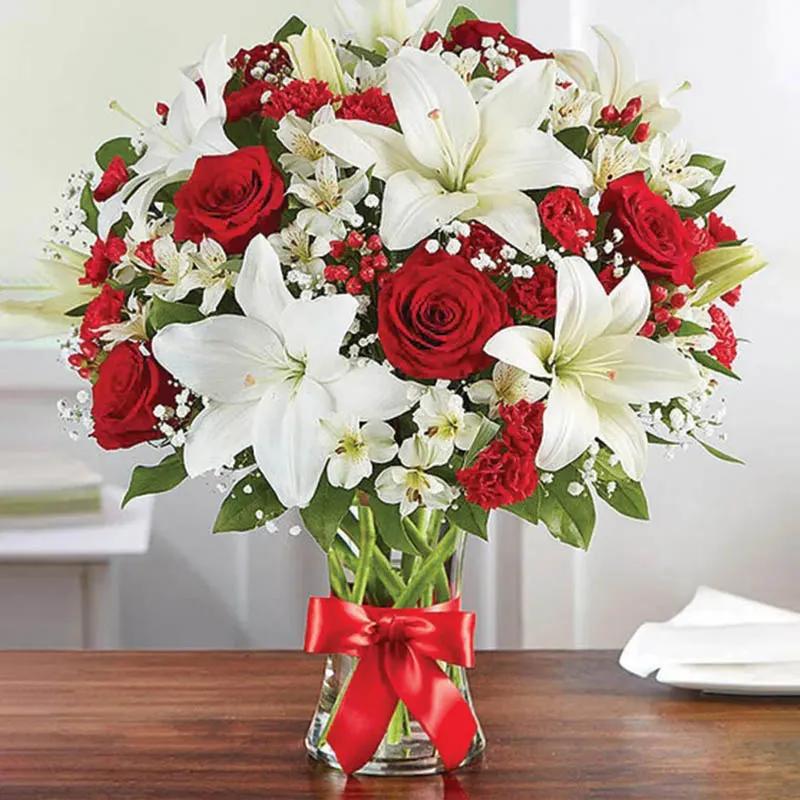 Passionate Red and White Flowers thumbnail 1