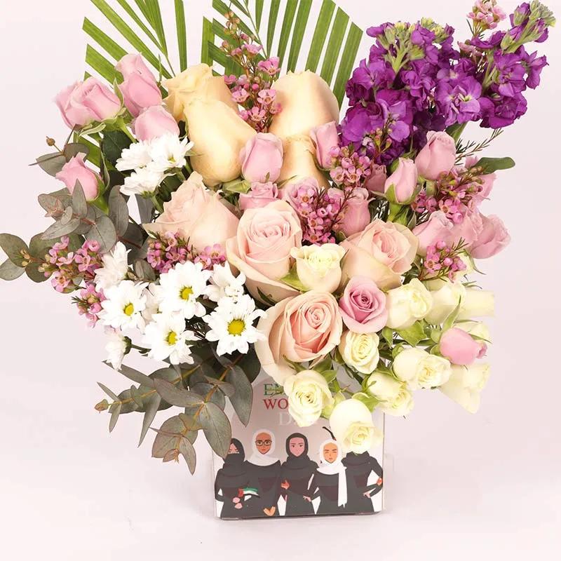 Emirati Womens Day Flower Arrangement - Flowers gift from Buy Any Flowers Dubai in Al Quoz Industrial Area 4, Dubai, UAE - image 2