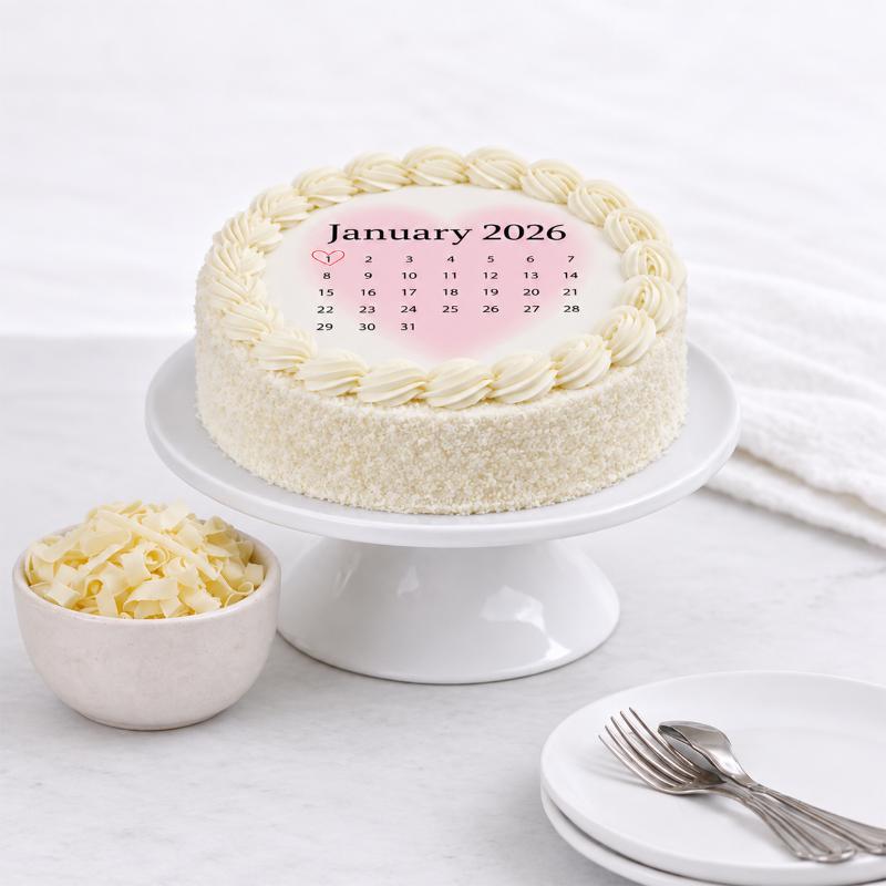 Personalised Calendar Date Cake - Cakes gift from Buy Any Flowers Dubai in Al Quoz Industrial Area 4, Dubai, UAE