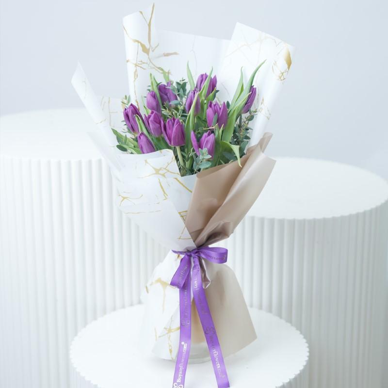Purple Beauty 11 Tulips Bouquet - Flowers gift from Buy Any Flowers Dubai in Al Quoz Industrial Area 4, Dubai, UAE